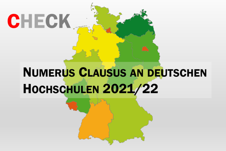 Winter semester 2021/22: Hamburg, Berlin and Saarland have the highest proportion of numerus clausus subjects