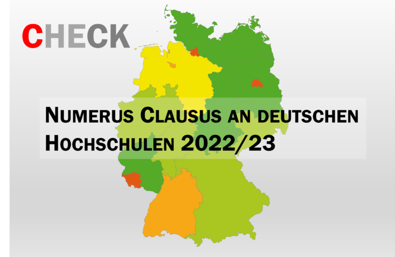 Hamburg, Saarland and Berlin have the highest proportion of NC subjects in winter semester 2022/23